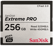 Sandisk CFast Extreme Pro 2.0 256 GB memóriakártya, VPG130 (525 MB/s sebesség) (173445)