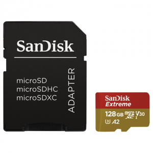 Sandisk microSDXC 128 GB Mobile Extreme memk. + adap., (olv. seb.:160MB/s, ír.i seb.: 60MB/s) UHS-I, V30, A