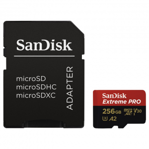 Sandisk microSDXC 256 GB Mobile Extreme PRO memk, + adap., (olv. seb.: 170MB/s , ír. seb.: 90MB/s) UHS-I, V3