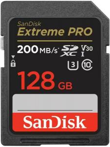 Sandisk SDXC 128 GB Extreme PRO (200MB/s olv. / 90MB/s ír. Seb.) UHS-I, Class 10, U3, V30 (121596)